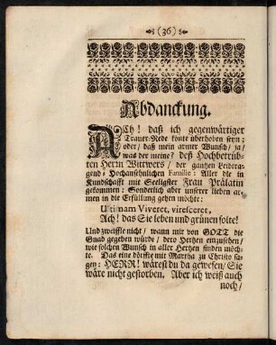 36-45, Abdanckung.