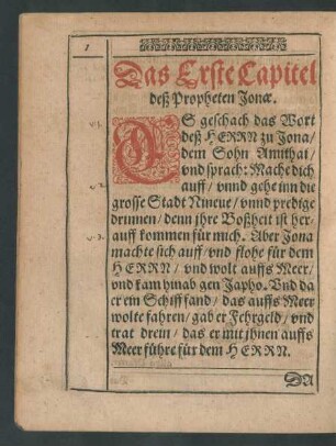 Das Erste Capitel deß Propheten Jonae.