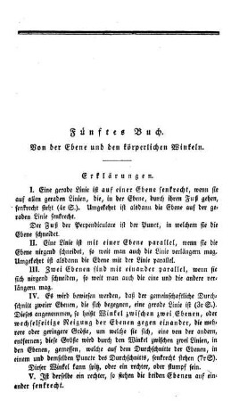 Fünftes Buch. Von der Ebene und den körperlichen Winkeln.