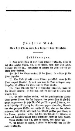 Fünftes Buch. Von der Ebene und den körperlichen Winkeln.