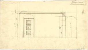 Littmann, Max; Bocksberg; Hofgut, Landhaus - Tür im Speisezimmer (Ansicht m. Schnitt)