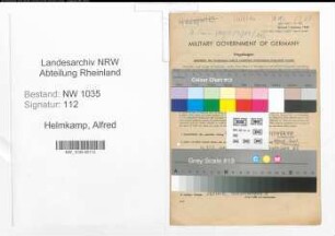 Entnazifizierung Alfred Helmkamp , geb. 29.07.1903 (Kaufmann)