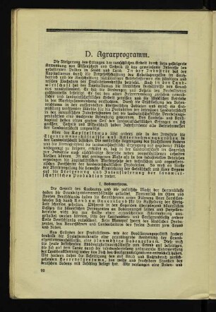 D. Agrarprogramm