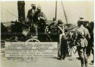 Transport eines gefangen genommenen französischen Offiziers im Elsass