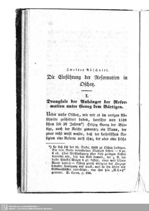 Zweiter Abschnitt. Die Einführung der Reformation in Oschatz