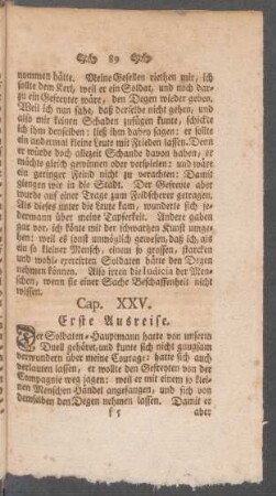 Cap. XXV. Erste Ausreise