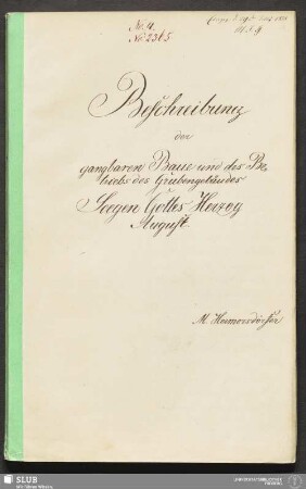 Beschreibung der gangbaren Baue und des Betriebs des Grubengebäudes Seegen Gottes Herzog August - 18.7017 4.