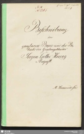 Beschreibung der gangbaren Baue und des Betriebs des Grubengebäudes Seegen Gottes Herzog August - 18.7017 4.