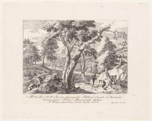Landschaft mit Holzfällern, aus der Folge "Varia Marci Ricci pictoris praestantissimi experimenta", Bl. 14