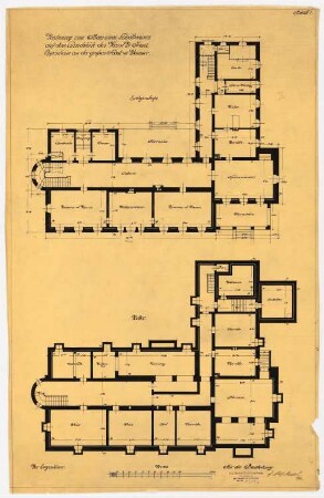 Landhaus Dr. Franz Oppenheim, Berlin-Wannsee: Grundriss UG und EG, 1:100