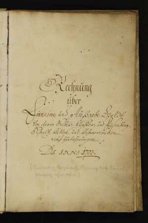 Rechnung der Berg-, Hütten- und Hammerwerke, 1703