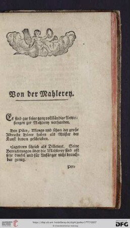 Von der Mahlerey