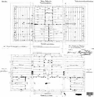 Rot am See: Empfangsgebäude Verwaltungsgebäude Grundrisse 1.+2.Stock (mit Gebälk)