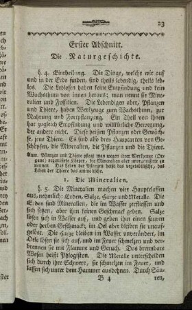 Erster Abschnitt. Die Naturgeschichte.