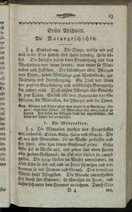 Erster Abschnitt. Die Naturgeschichte.