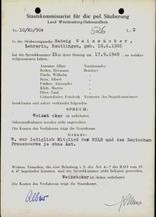 Weizsäcker, Hedwig