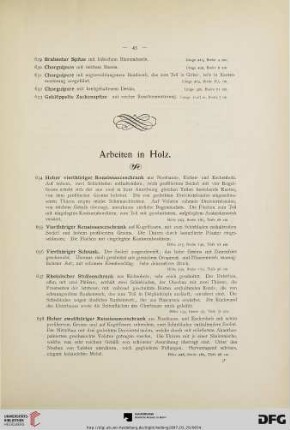 Arbeiten in Holz (Nr. 634-863)
