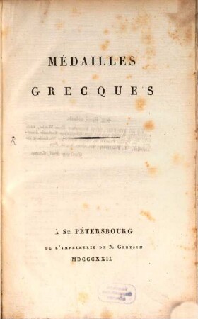 Médailles Grecques, [1]. [Hauptwerk]