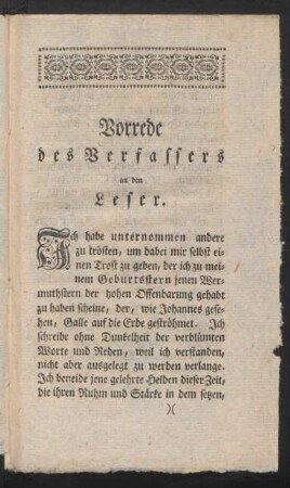 Vorrede des Verfassers an den Leser