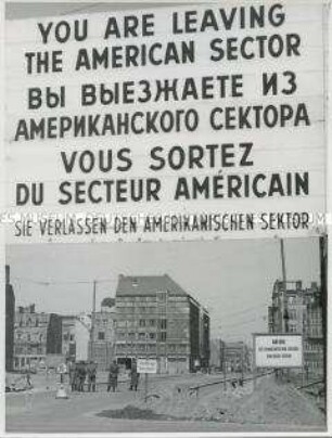 An der Sektorengrenze in der Friedrichstraße