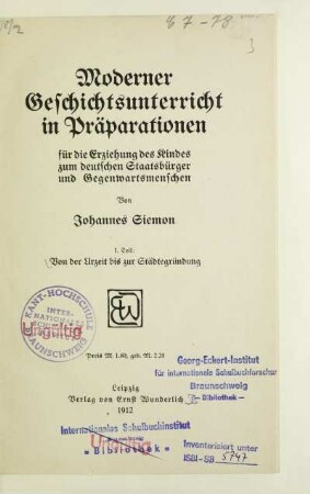 Teil 1: Von der Urzeit bis zur Städtegründung