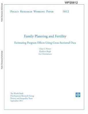 Family planning and fertility : estimating program effects using cross-sectional data