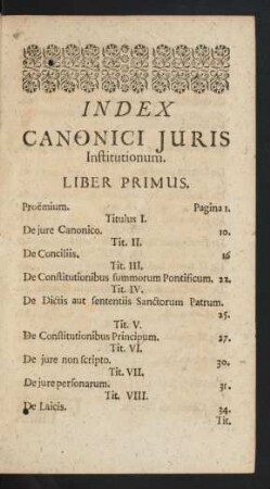 Index Canonici Juris Institutionum.