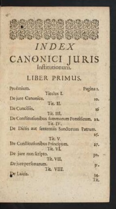 Index Canonici Juris Institutionum.