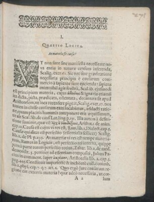 I. Quaestio Logica.