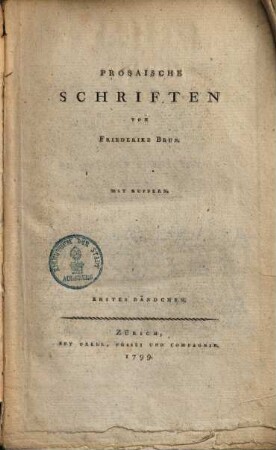 Prosaische Schriften, 1