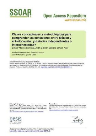 Claves conceptuales y metodológicas para comprender las conexiones entre México y el Holocausto: ¿Historias independientes o interconectadas?