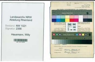 Entnazifizierung Willy Hausmann , geb. 26.02.1891 (Metzger)