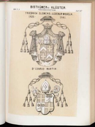 Taf. 70. Paderborn Bisthum. - Friedrich Clemens v. Ledebur-Wicheln 1826 - 1841. - Dr. Conrad Martin