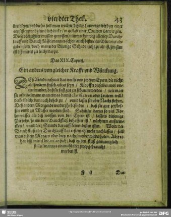 Das XIX. Capitel. Ein anders von gleicher Krafft und Würckung