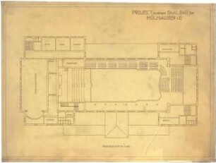 Billing, Hermann; Mülhausen (franz. Mulhouse, Frankreich); Saalbau - Grundriss 1. OG