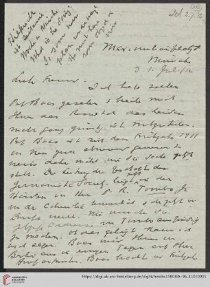 Briefe von Morris Jastrow an Carl Bezold: Brief von Morris Jastrow an Carl Bezold