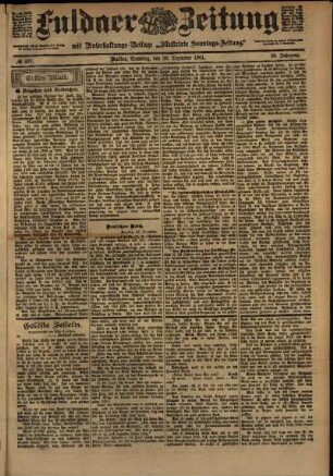Erste Ausgabe vom Samstag, den 28. Dezember 1901.