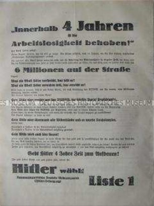 Wahlaufruf der NSDAP zu den Reichstagswahlen vom 05.03.1933