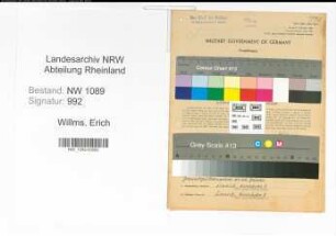 Entnazifizierung Erich Willms , geb. 30.01.1919 (Verwaltungsangestellter)