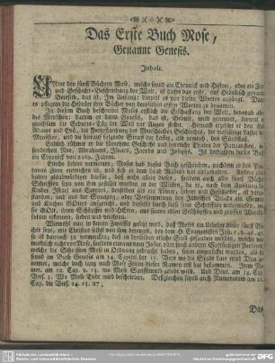 Das Erste Buch Mose, Genannt Genesis