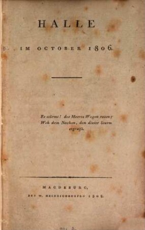 Halle im October 1806