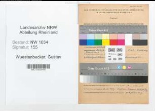 Entnazifizierung Gustav Wuestenbecker , geb. 22.12.1892 (Oberst)