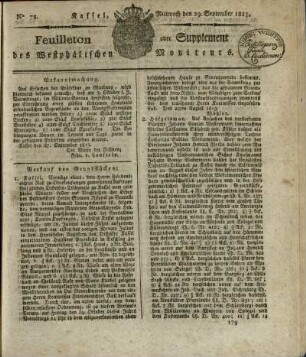 No. 78, Mittwoch den 29. September 1813
