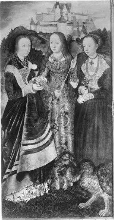 Katharinenaltar — Die Heiligen Barbara, Ursula und Margareta