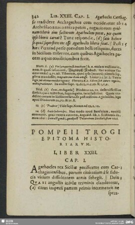 Pompeii Trogi Epitoma Historiarum, Liber XXIII.