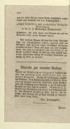 Vorrede zur neunten Auflage
