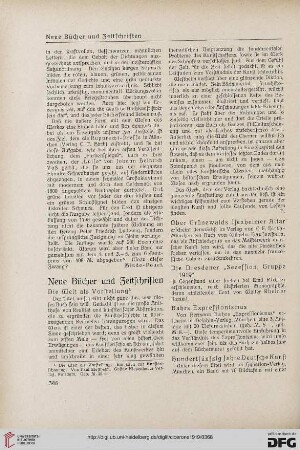 Neue Bücher und Zeitschriften
