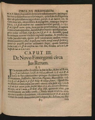Caput III. De Novo Emergenti circa Ius Rerum.