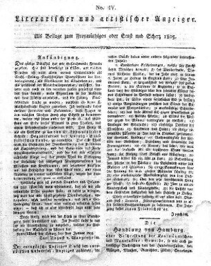 Literarischer und artistischer Anzeiger, No. IV.