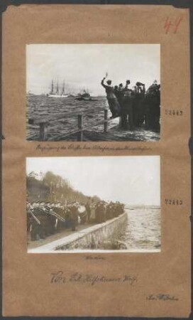 Begrüßung des Schiffes beim Einlaufen in den Heimathafen
